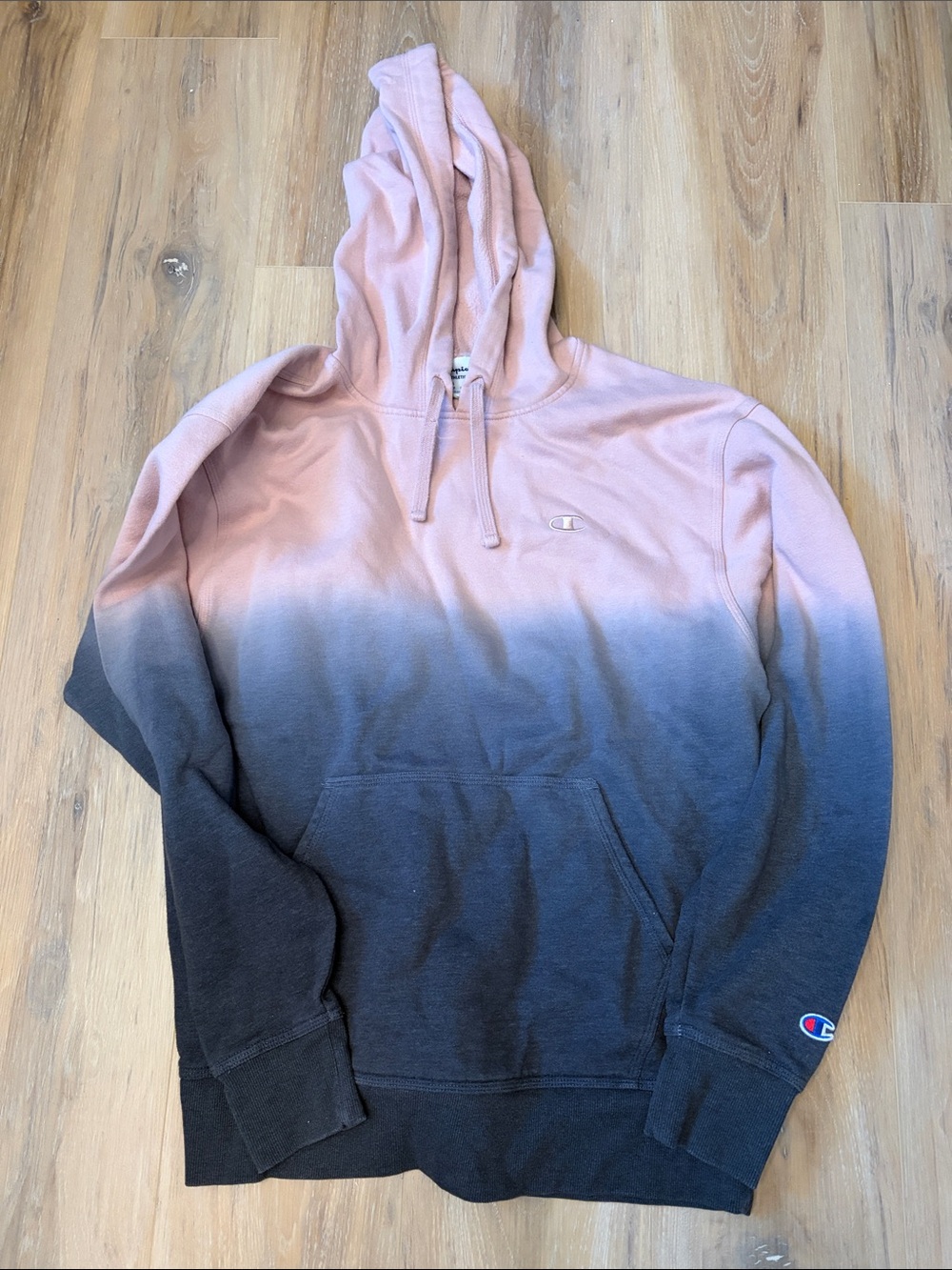 Champion Ombré Pink to Black Pullover Hoodie